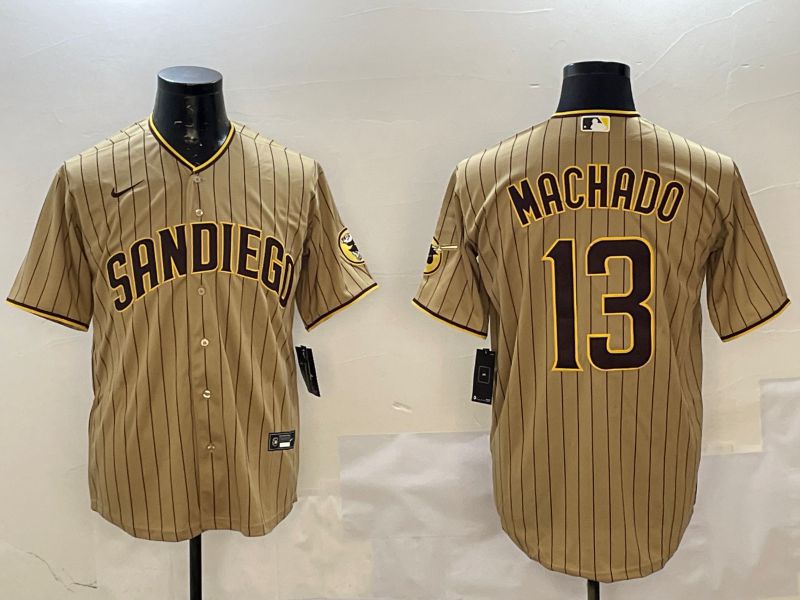 Men San Diego Padres #13 Machado Brown Stripe Game 2025 Nike MLB Jersey style 1->san diego padres->MLB Jersey
